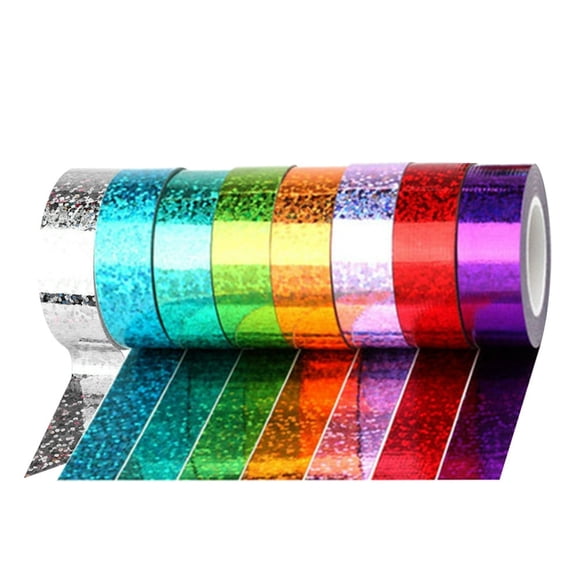 LEEYNEER Tape Duct Colored Glitter Decorative Washi Craft Color Masking Multi Gift Sparkle Mixed Diy Scrapbook Shiny Colors