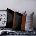 thumbnail image 2 of 14x14 Pillow Covers Set of 2, Black Brown Throw Pillow Covers Decorative Couch Cushion Case, Contemporary Striped Boho Art Microfiber Square Pillowcases for Bedroom Car Living Room, 2 of 7