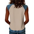 thumbnail image 7 of KDDYLITQ Womens U.s. 250th Anniversary Tshirt 4th July 250 Years Birthday Sleeveless Tanks Liberty Usa Star Stripes American Birthday Blouses American Flag Loose Crew Neck Tops Khaki 3XL, 7 of 7