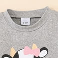 thumbnail image 5 of NOLDARES Toddler Girl Summer Outfits girls Clothes Kids Cute Cow Print Shorts Set 2 Piece Clothing Sets(A1-Grey,18-24 Months), 5 of 9