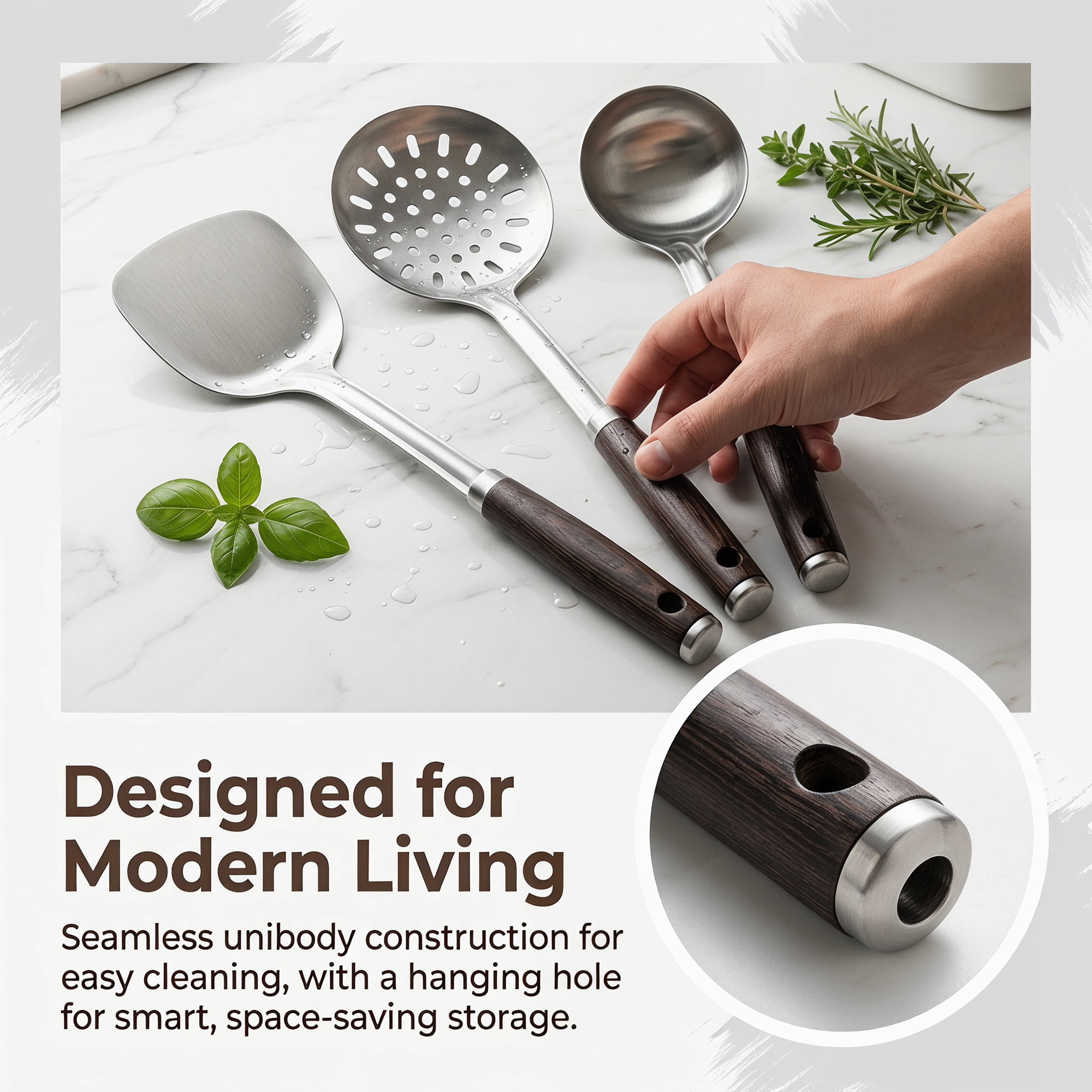 Unique Bargains Heat Resistant Cooking Utensils Kitchen Spatula Set Silver 3Pcs