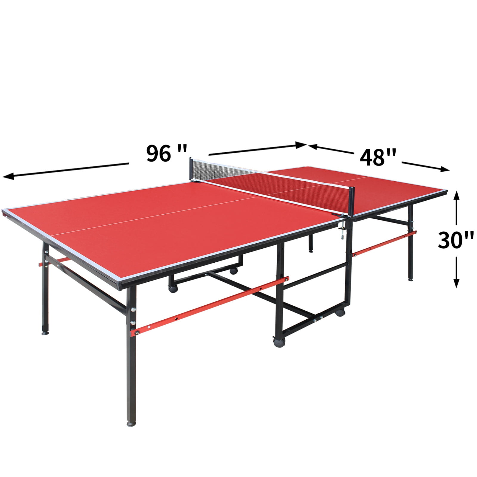 8FT Outdoor Ping Pong Table, Foldable & Portable Table Tennis Set with Net, 2 Paddles & 3 Balls, High-Quality Game Table with Single Player Playback Mode
