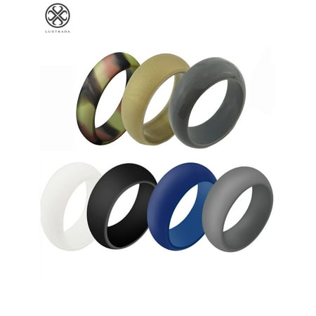 Pack of 7 Silicone Wedding Ring Set for Men Durable Antibacterial Rubber Band Ring Gifts for athletes travelers adventurers Size 8 Walmart