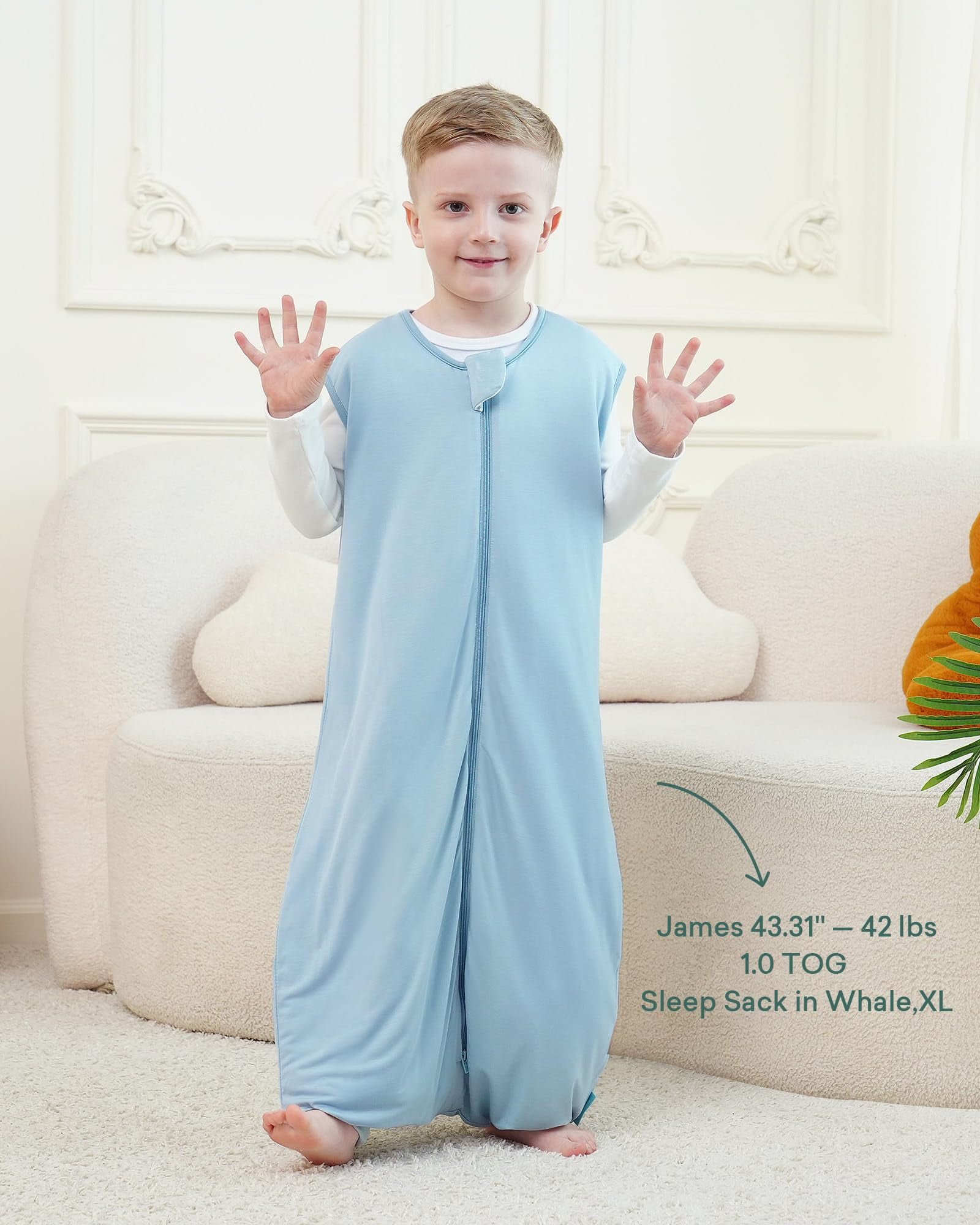 PurComfy Supersoft Toddler Sleep Sack With Feet 1.0 Tog, Premium Bamboo Viscose Sleep Sacks With Legs 2-Way Zipper Sleep Bag Walker 6-15 Month, Coral