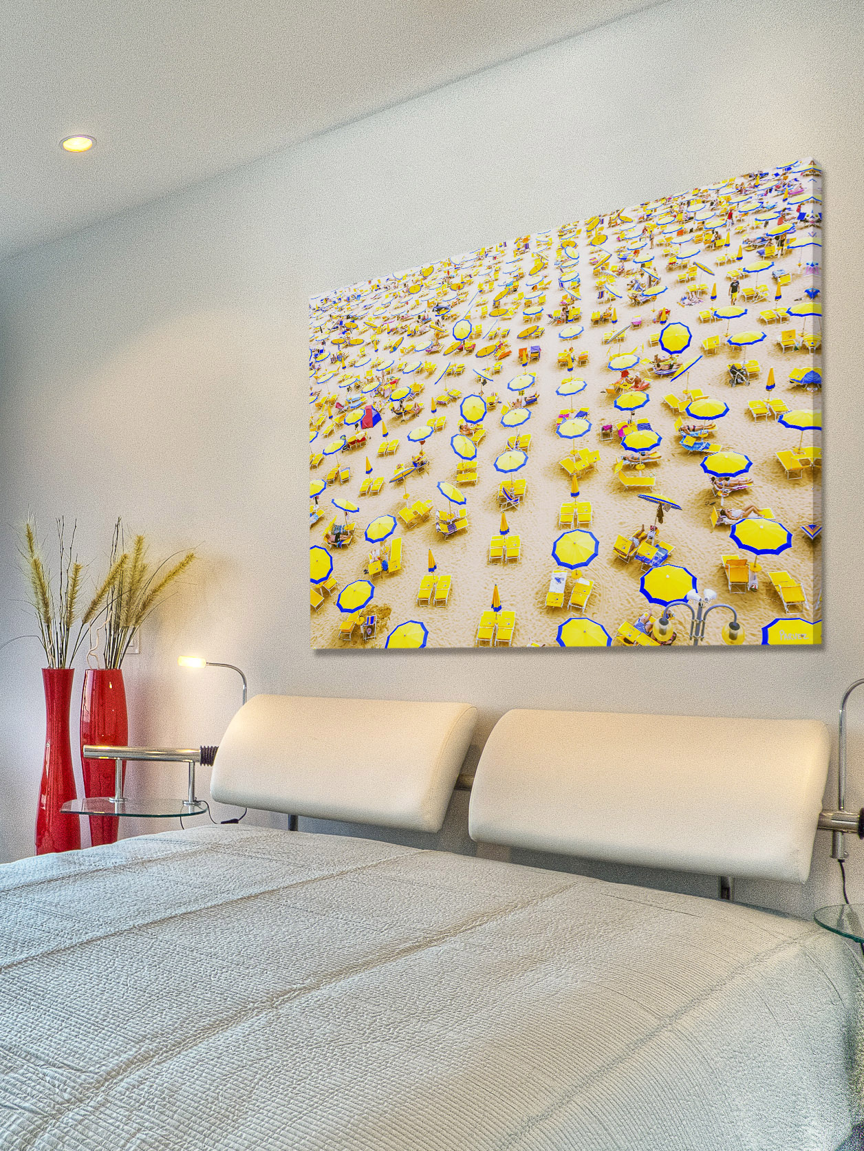 Marmont Hill Yellow Umbrellas Painting Wall Art Print
