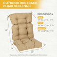 thumbnail image 2 of BPS Outdoor Chair Cushions, 45x22x5 Inch High Back Patio Dining Seat Cushion, Tufted Pads Set of 2, Brown, 2 of 9