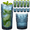 Pineapple-Blue, variant on 12oz & 10oz Sage Green Floral Embossed Glass Cups, Set of 12 Vintage Drinking Glasses for Home & Bar