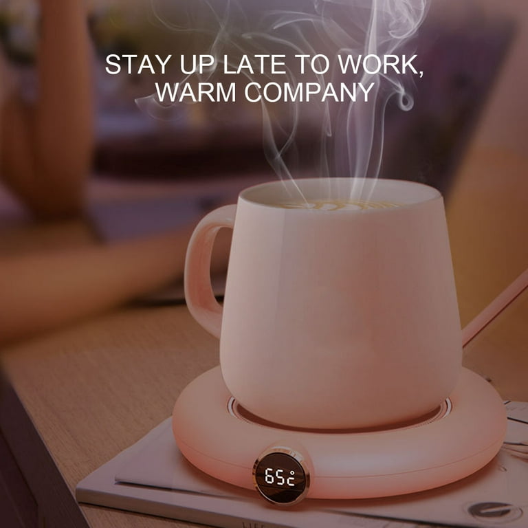 Coffee Warmer with Mug - Cordless Coffee Warmer Smart Coffee Warmer Coffee  Pink