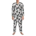 thumbnail image 3 of Balery Hawaii Palms Pattern Pajama Sets for Men Long Sleeve 2 Piece Sleepwear Loungewear Sets Soft PJ's with Pockets Long Sleeve Comfy Pj Sets-XX-Large, 3 of 7