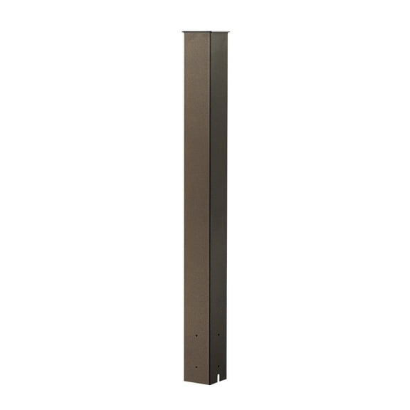 KFFKFF Mailbox Post, 43 x 4 x 4 Inches, Steel In-Ground Mounting Mailbox Stand with Powder-Coated Finish, Durable Metal Post Sleeve Kit for Outdoor Residential Use, Simple Installation, Bronze