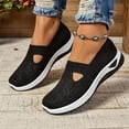 thumbnail image 2 of Uelaod Womens Lightweight Slip On Sneakers Breathable Knit Mesh Walking Shoes Comfortable Air Cushion Casual Loafers for Nursing Work, 2 of 7