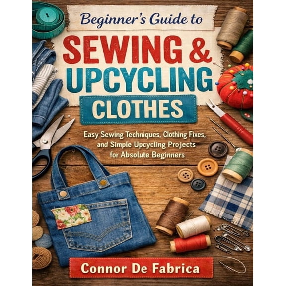 Beginner's Guide to Sewing & Upcycling Clothes: Easy Sewing Techniques, Clothing Fixes, and Simple Upcycling Projects fo, (Paperback)