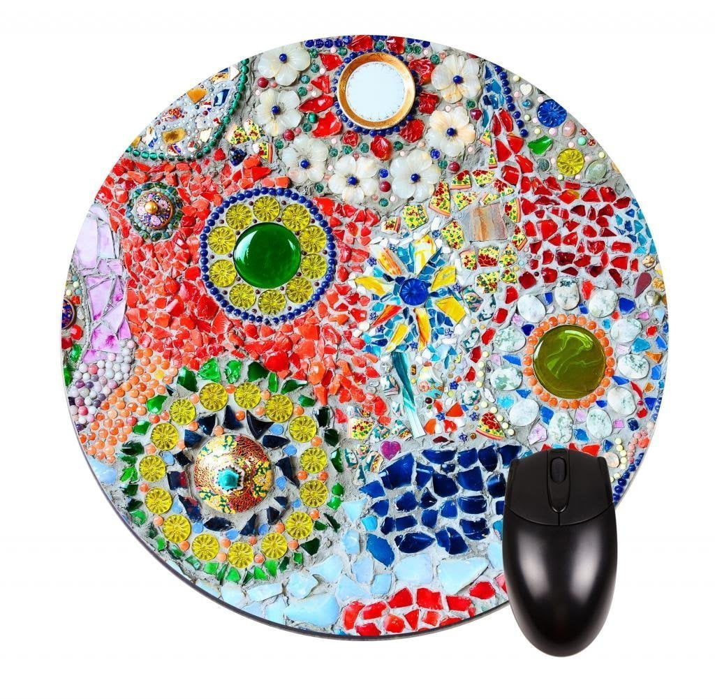 POPCreation Mosaic Tiles Round Mouse pads Gaming Mouse Pad 7.87x7.87