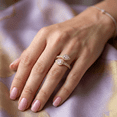 thumbnail image 6 of KEEVA JEWELS 0.85 Carat Pear & Round Cut Lab Created Diamond Bypass Ring for Women, Made in Rose Gold Plated Silver Size 7.5, 6 of 6
