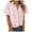 Pink, variant on TTUHYWXI Womens Short Sleeve Shirts V Neck Collared Button Down Shirt Tops with Pockets (Pink, XXL)