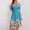 Sky Blue, variant on QUNYINEY Flowy Summer Dresses for Women Long Short Sleeve Floral A Line Dress V Neck Slim Fit Beach Vacation Dresses
