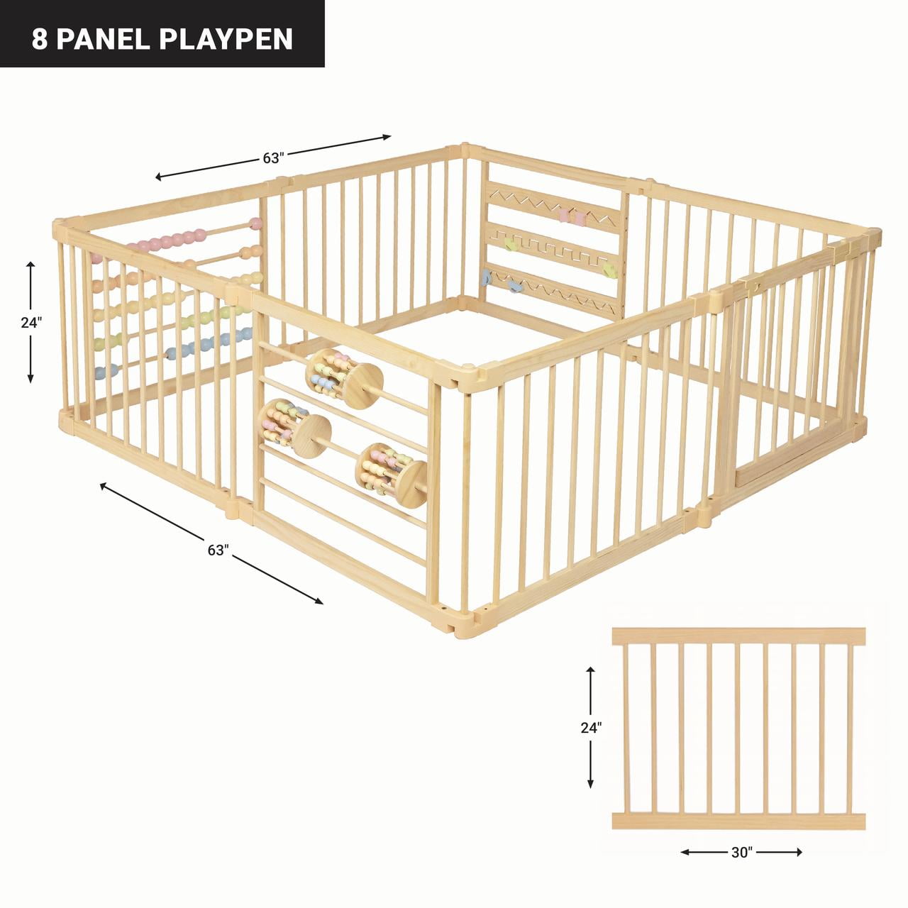 ZETY Extra Large Wooden Playpen - Foldable Safety Panels for ZETY Extra Large Wooden Playpen - Foldable Safety Panels for
