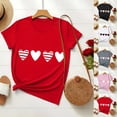 thumbnail image 1 of Sentmoon Chemisiers pour Femmes Habillés Décontractés Chemises d'Été pour Femmes T-Shirt Imprimé Lover Col Rond Manches Courtes Tendance Respirant Doux Style Décontracté pour Tenues Assorties Chemisiers Chemise, 1 of 8