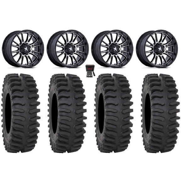MSA ThunderLips 15" Wheels Machined 33" XT400 Tires Can-Am Maverick X3 / Honda Pioneer 1000 / Talon