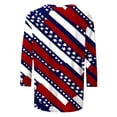 thumbnail image 3 of AKOEE Womens 3/4 Sleeve Tops July 4th Shirts USA-Flag Stars Striped Print Patriotic T-shirts Summer Plus Size (M, Red), 3 of 5