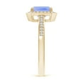 thumbnail image 3 of ANGARA Natural 1 ct Tanzanite Engagement Ring with Diamond Halo in 14K Yellow Gold for Women (Size-7x5mm) | December Birthstone, Anniversary, Jewelry Gift for Women | Natural Tanzanite Ring, 3 of 8
