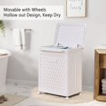 thumbnail image 6 of VECELO Large Rolling Laundry Hamper with Wheels, Handles and Lid, Laundry Basket Dirty Clothes Hamper, Quilt Sorters Organizer for Bathroom, Laundry, White, 6 of 16
