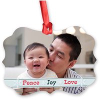 Scalloped Metal Christmas Ornament, Matte Finish (Front Side Only)