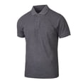 thumbnail image 3 of 2 Pack Men's Polo Shirt Cotton S-3XL Half Button Front Short Sleeve Regular Big & Tall Plain Daily Classic-Fit Casual Top Golf Outdoor Breathable Menswear, 3 of 4