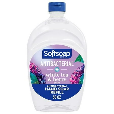 Softsoap Antibacterial Liquid Hand Soap Refill, White Tea & Berry Scented Hand Soap, 50 Ounce(Packaging May Vary) Packaging May Vary