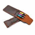 thumbnail image 5 of 2 uds. Portalápices De Cuero Hecho A Mano, Estuche Para Plumas Múltiples, Funda Protectora Para Bolígrafo De Cuero De Caballo Loco - Marrón, 5 of 5