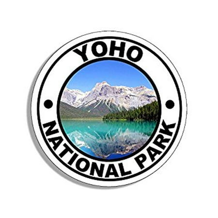 Round YOHO National Park Sticker Decal (travel rv hike BC canada) Size: 4 x 4