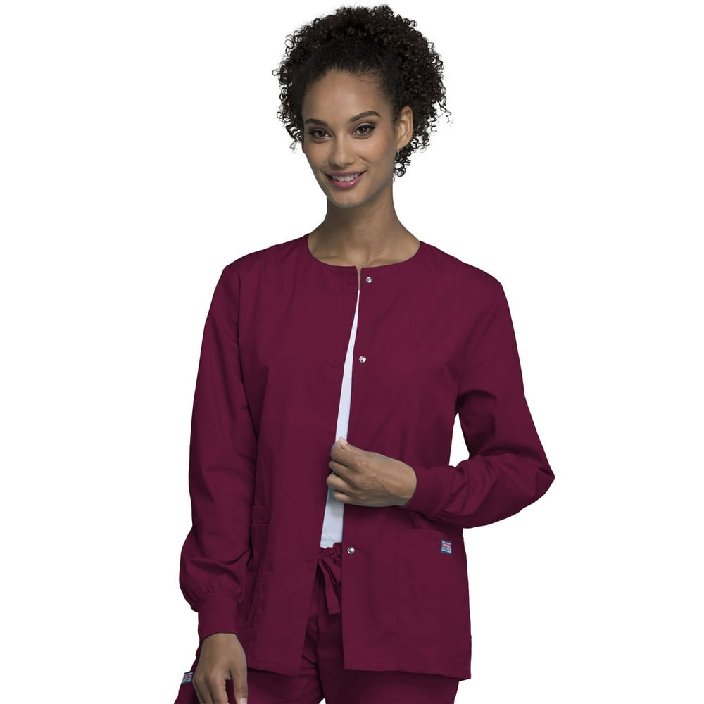 Cherokee Cherokee Workwear Scrubs Jacket for Women Snap Front Plus