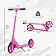 thumbnail image 3 of Gymax Trottinette Pliante avec 3 Hauteurs Réglables Grandes Roues de 8 Pouces Alliage d'Aluminium Rose, 3 of 10