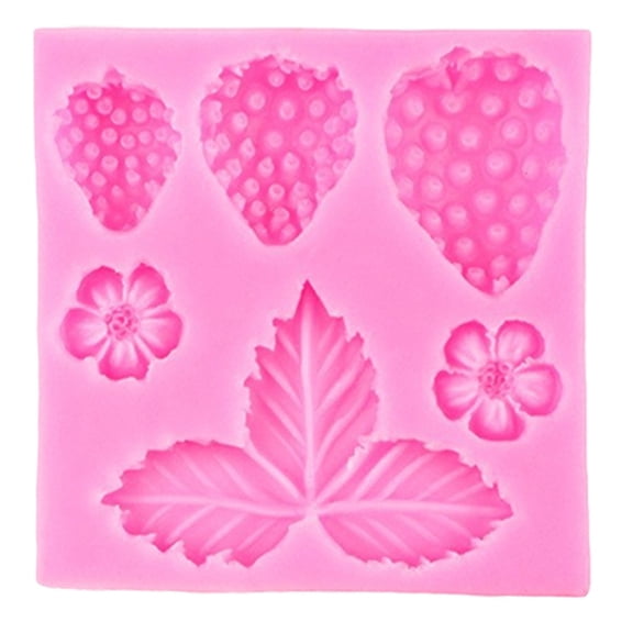 BMYJ Strawberry Fondant Bow Silicone Mold, DIY Silicone Fruit Fondant and Chocolate Mold for Cake Decorating, Cupcake Topper, Candy, and Candle Making, Fondant Silicone Bow Molds