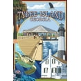 thumbnail image 3 of Tybee Island, Georgia, Montage (100% Cotton Tea Towel, Decorative Hand Towel, Kitchen and Home), 3 of 3