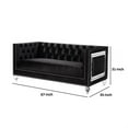 thumbnail image 5 of Loveseat with Velvet Upholstery and Acrylic Legs, Black, 5 of 5