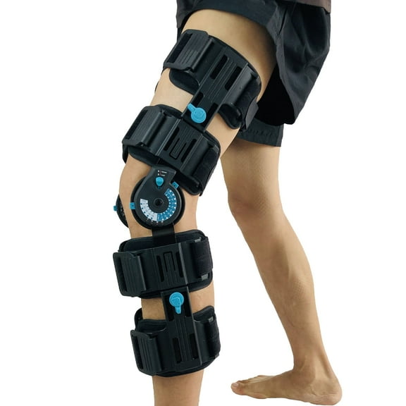 Komzer Hinged Post-Op Knee Brace, Adjustable ROM Knee Brace for Knee Rehabilitation, Arthritis, ACL, MCL and PCL Injury, Knee Support for Women & Men