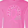 thumbnail image 4 of Inktastic Breast Cancer Awareness Rainbow Ribbon with Hearts Long Sleeve T-Shirt, 4 of 5