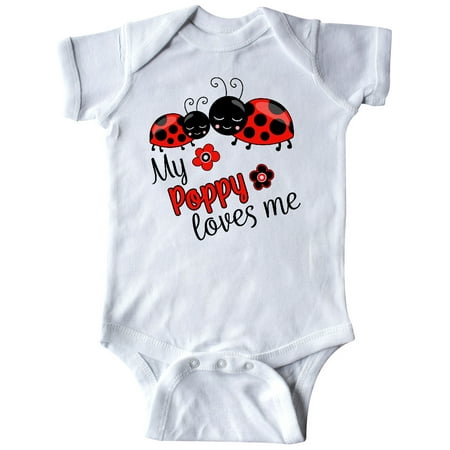 

Inktastic My Poppy Loves Me with Cute Ladybugs Gift Baby Boy or Baby Girl Bodysuit