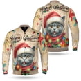 thumbnail image 3 of Merry Christmas Santa British Shorthair Scarf Twinkling Lights Xmas Holiday All Over Print 3D Baseball Jacket Cat Lover Kitten Owner Gifts Bomber Jacket Softball - 00022, 3 of 6