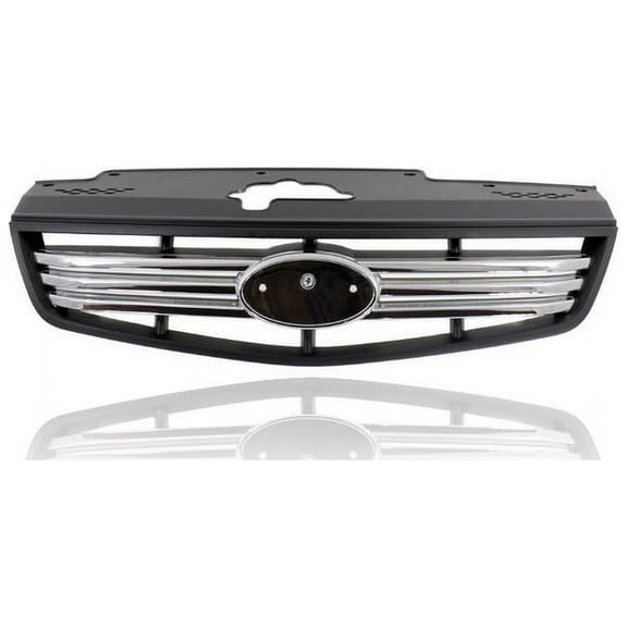 Grille - Compatible/Replacement for '07-09 Kia Rio5 Hatchback - Main Upper Frame, Chrome Trim Black Insert, With Emblem Provision - 863611G210