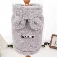 Sudadera con capucha para perros con orejas de conejo, suéter de invierno de felpa para mascotas con anilla en D, abrigo cálido para perros pequeños y gatos, ropa de invierno para cachorros chihuahua