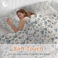 thumbnail image 4 of 3 Piece Weeping Flowers Duvet Cover Set California King,Microfiber Comforter/Quilt Cover with Corner Ties and 2 Pillowcases,Blue Grey Spring Floral Botanical Rustic Burlap Bedding with Zipper Closure, 4 of 8