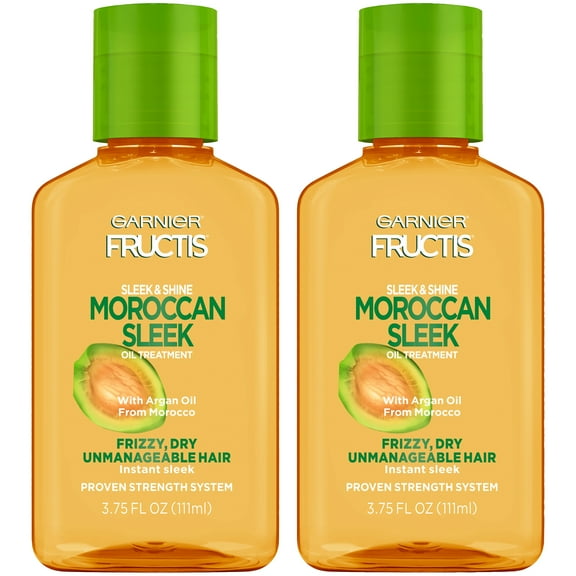 Garnier Fructis Sleek & Shine Moroccan Sleek Oil Treatment for Frizzy Hair, 2 count