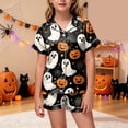 thumbnail image 2 of NIEWTR Kids 2 Piece Outfits Girls Cute Halloween Pajamas Button Down Short Sleeve Shirt Shorts Pjs Cute Everyday Sleepwear, 2 of 5