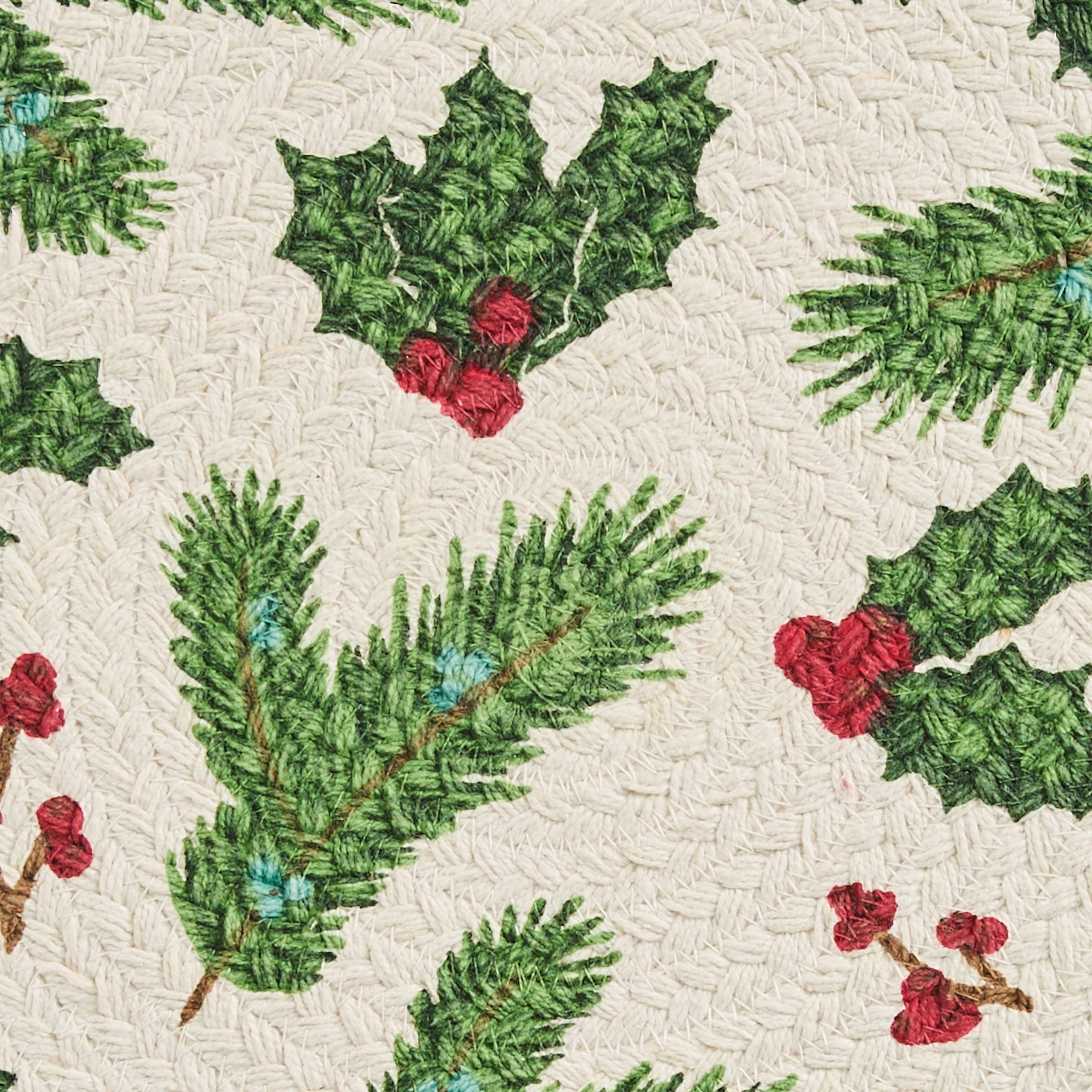 Park Designs Boughs Of Holly Braided Placemat Set of 4