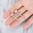 thumbnail image 6 of SUSHANG Large Zircon Cross Stud Earrings Easter Ornament of The Crucifix Zircon Earrings Earrings Men and Women Personality Simple Earrings, 6 of 6