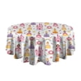 thumbnail image 5 of Colorful Princess Castle Pattern Round Tablecloth 60"x60",Wrinkle Wipeable Table Cloth for Kitchen Dining Room Picnic Patio Party, 5 of 6