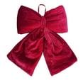 thumbnail image 2 of Adornos navideños con nudo de terciopelo, lazo de terciopelo burdeos, adorno para puerta de árbol de Navidad, decoración de pared, lazos, adornos navideños, decoraciones navideñas para exteriores, dec, 2 of 7