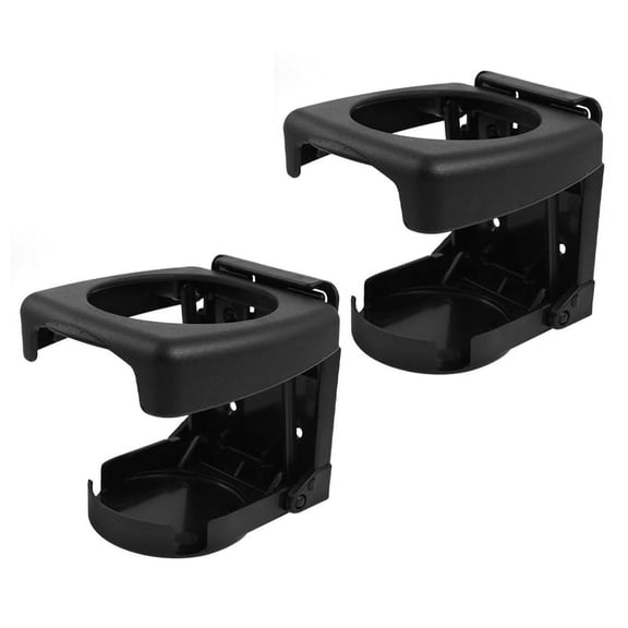 2X Black Plastic Folding Car Truck Drink Cup Can Bottle Holder Stand